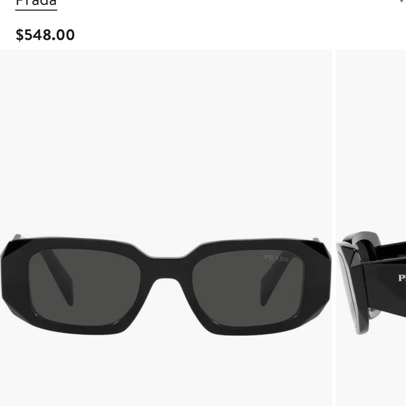 100% Authentic Prada black rectangular Sunglasses - Picture 1 of 9